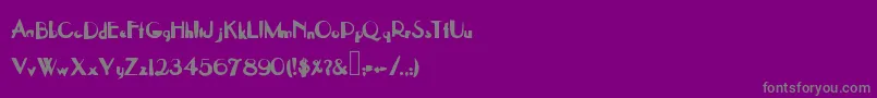 フォントOntheleft – 紫の背景に灰色の文字