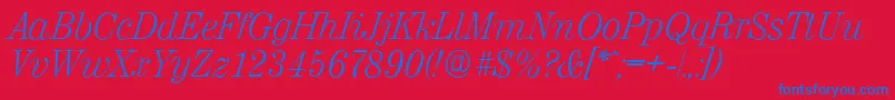 ValenciaserialXlightItalic Font – Blue Fonts on Red Background