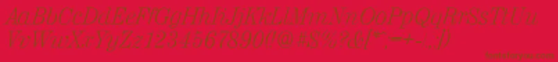 ValenciaserialXlightItalic Font – Brown Fonts on Red Background