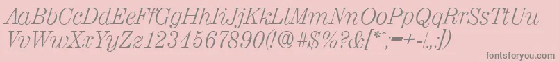 ValenciaserialXlightItalic Font – Gray Fonts on Pink Background