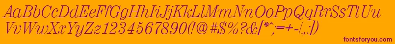 More about ValenciaserialXlightItalic Font ValenciaserialXlightItalic Font – Purple Fonts on Orange Background