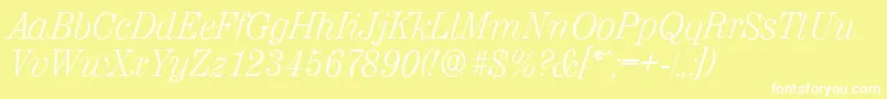 ValenciaserialXlightItalic Font – White Fonts on Yellow Background