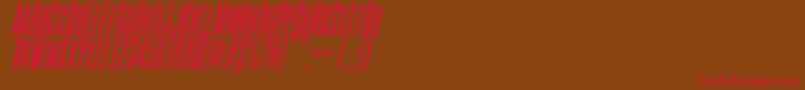 GoboldHighItalic-Schriftart – Rote Schriften auf braunem Hintergrund