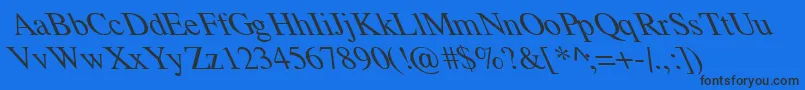 TempoFontExtremeLefti-Schriftart – Schwarze Schriften auf blauem Hintergrund