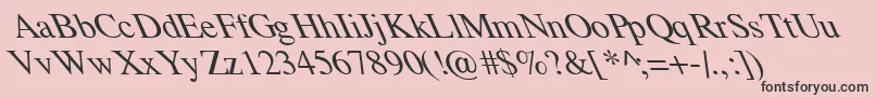 TempoFontExtremeLefti-fontti – mustat fontit vaaleanpunaisella taustalla