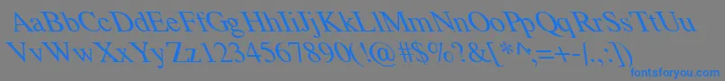 フォントTempoFontExtremeLefti – 灰色の背景に青い文字