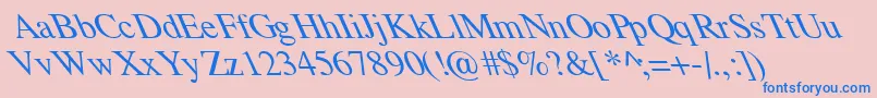 Fonte TempoFontExtremeLefti – fontes azuis em um fundo rosa