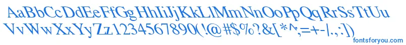 フォントTempoFontExtremeLefti – 白い背景に青い文字