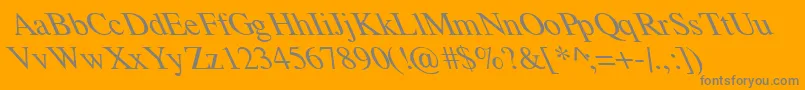 TempoFontExtremeLefti-Schriftart – Graue Schriften auf orangefarbenem Hintergrund