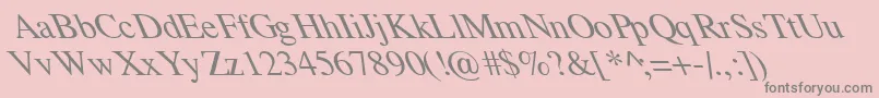 TempoFontExtremeLefti-Schriftart – Graue Schriften auf rosa Hintergrund