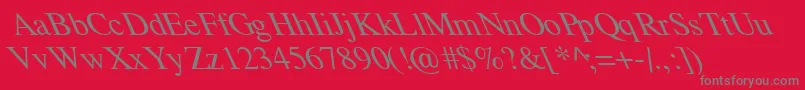 TempoFontExtremeLefti-fontti – harmaat kirjasimet punaisella taustalla