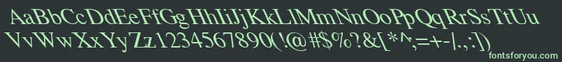 フォントTempoFontExtremeLefti – 黒い背景に緑の文字