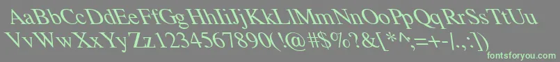 TempoFontExtremeLefti-fontti – vihreät fontit harmaalla taustalla