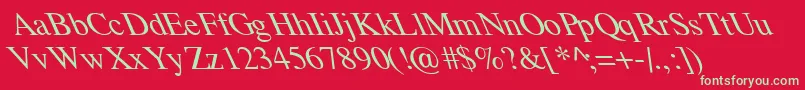フォントTempoFontExtremeLefti – 赤い背景に緑の文字