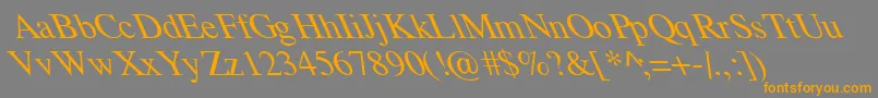 フォントTempoFontExtremeLefti – オレンジの文字は灰色の背景にあります。