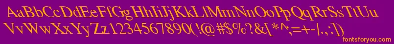 Шрифт TempoFontExtremeLefti – оранжевые шрифты на фиолетовом фоне