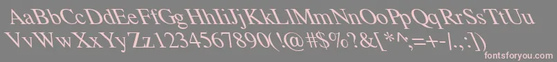 TempoFontExtremeLefti-fontti – vaaleanpunaiset fontit harmaalla taustalla