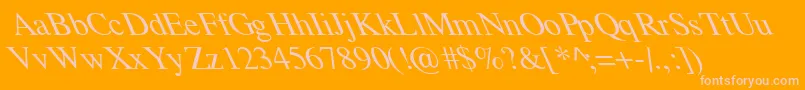 TempoFontExtremeLefti-fontti – vaaleanpunaiset fontit oranssilla taustalla