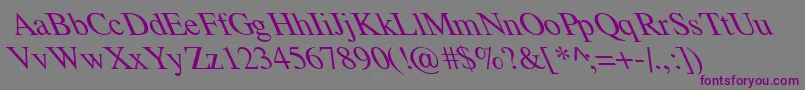 Шрифт TempoFontExtremeLefti – фиолетовые шрифты на сером фоне