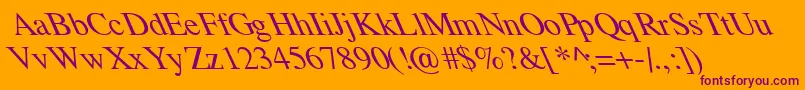 Шрифт TempoFontExtremeLefti – фиолетовые шрифты на оранжевом фоне