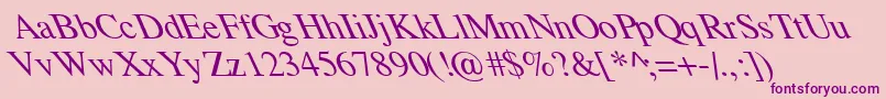 TempoFontExtremeLefti-fontti – violetit fontit vaaleanpunaisella taustalla