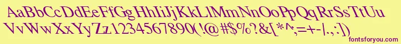 Шрифт TempoFontExtremeLefti – фиолетовые шрифты на жёлтом фоне