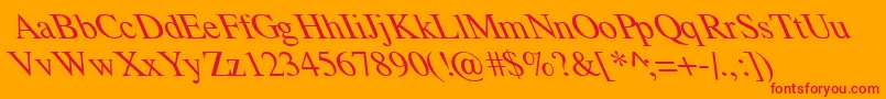 TempoFontExtremeLefti Font – Red Fonts on Orange Background