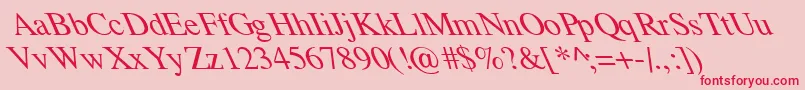TempoFontExtremeLefti-fontti – punaiset fontit vaaleanpunaisella taustalla