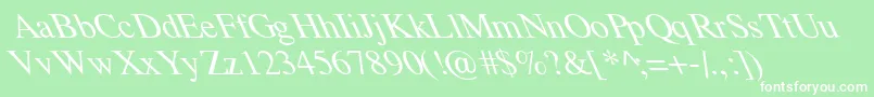 Шрифт TempoFontExtremeLefti – белые шрифты на зелёном фоне
