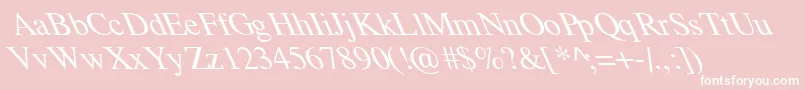 TempoFontExtremeLefti-fontti – valkoiset fontit vaaleanpunaisella taustalla