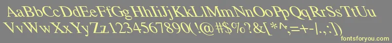 TempoFontExtremeLefti-Schriftart – Gelbe Schriften auf grauem Hintergrund