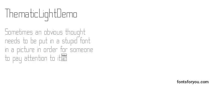 ThematicLightDemo Font