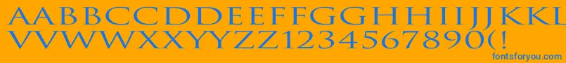 TrajanNormalEx-fontti – siniset fontit oranssilla taustalla