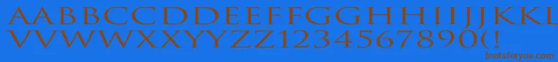 En savoir plus sur la police TrajanNormalEx Police TrajanNormalEx – polices brunes sur fond bleu