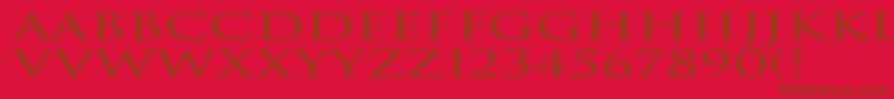 TrajanNormalEx Font – Brown Fonts on Red Background