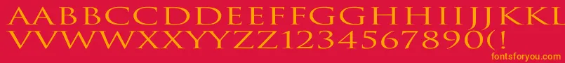 TrajanNormalEx Font – Orange Fonts on Red Background