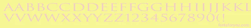 TrajanNormalEx Font – Pink Fonts on Yellow Background