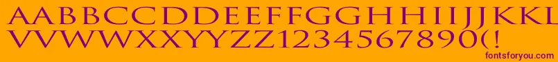 TrajanNormalEx Font – Purple Fonts on Orange Background