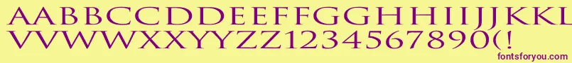 TrajanNormalEx-Schriftart – Violette Schriften auf gelbem Hintergrund
