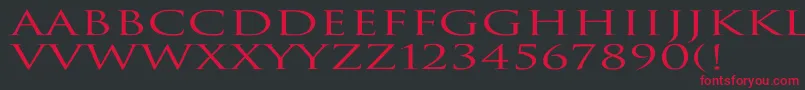 TrajanNormalEx Font – Red Fonts on Black Background