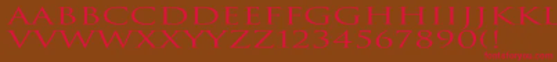 TrajanNormalEx Font – Red Fonts on Brown Background