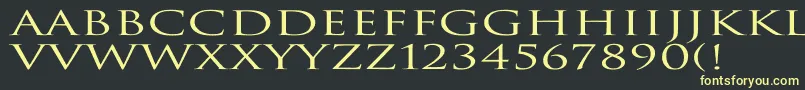 TrajanNormalEx Font – Yellow Fonts on Black Background