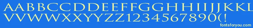 TrajanNormalEx Font – Yellow Fonts on Blue Background