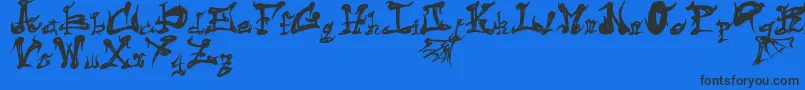 DarkFlame Font – Black Fonts on Blue Background