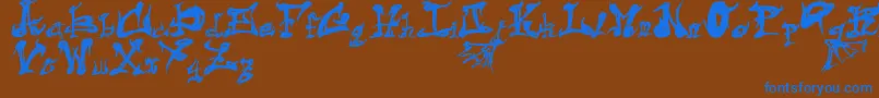 DarkFlame Font – Blue Fonts on Brown Background