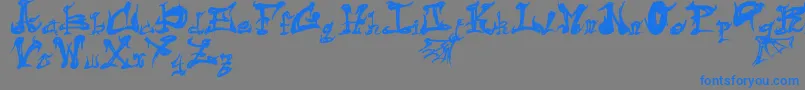 DarkFlame-Schriftart – Blaue Schriften auf grauem Hintergrund