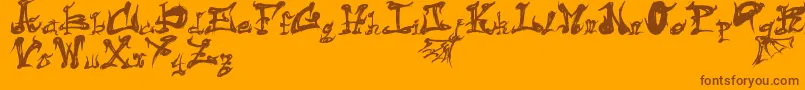 DarkFlame Font – Brown Fonts on Orange Background