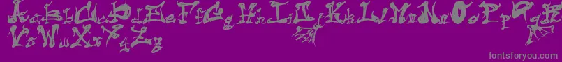 DarkFlame-fontti – harmaat kirjasimet violetilla taustalla