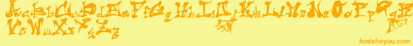 DarkFlame Font – Orange Fonts on Yellow Background
