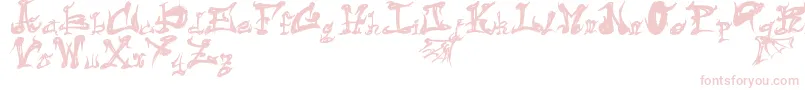 フォントDarkFlame – 白い背景にピンクのフォント